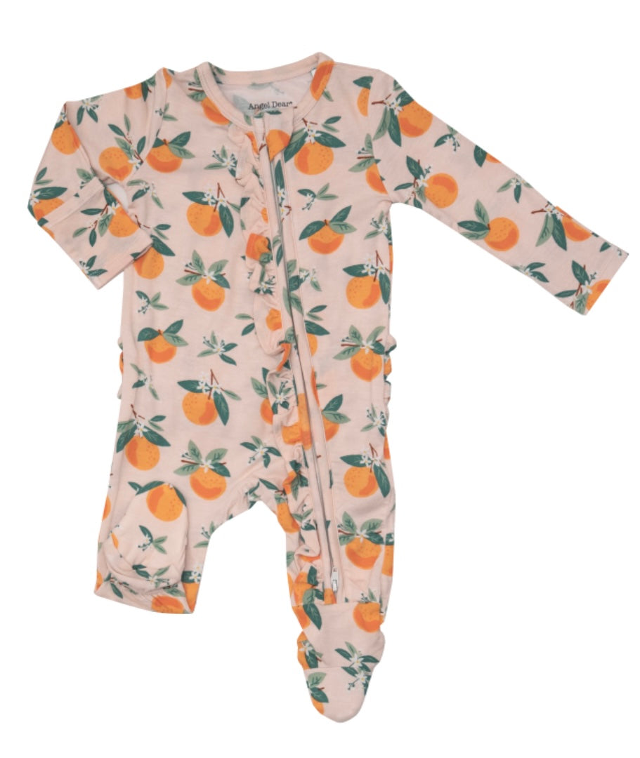Angel Dear Orange Blossoms 2-Way Zipper Footie