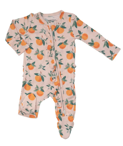 Angel Dear Orange Blossoms 2-Way Zipper Footie