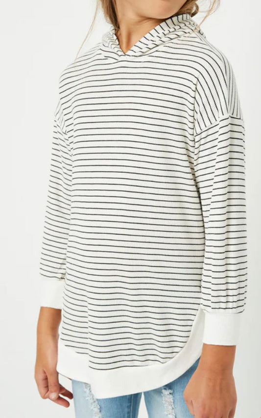 Hayden Ribbed Striped Hoodie 1220