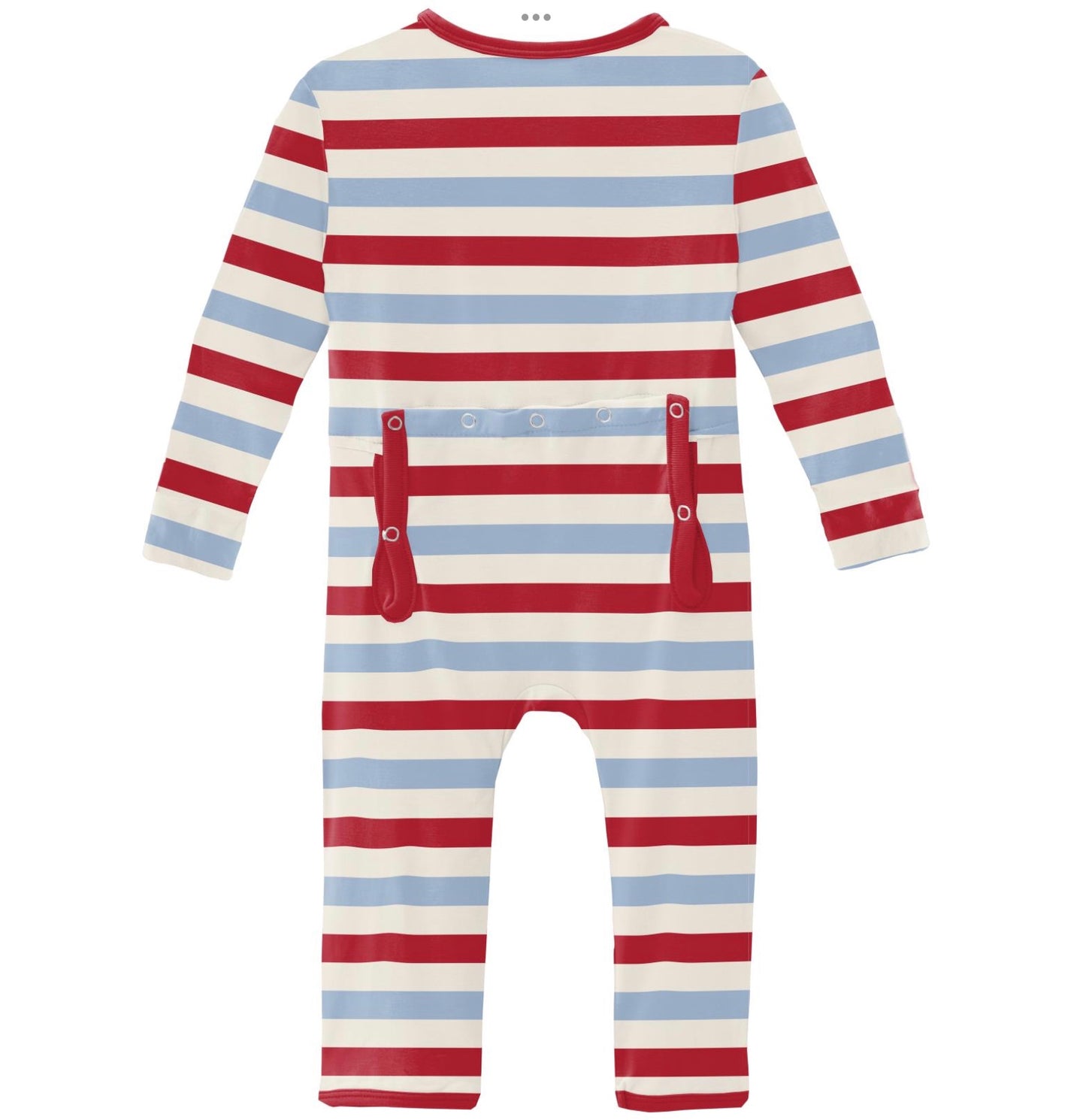Kickee Pants Anniversary Ballon Stripe Coverall with Zipper
