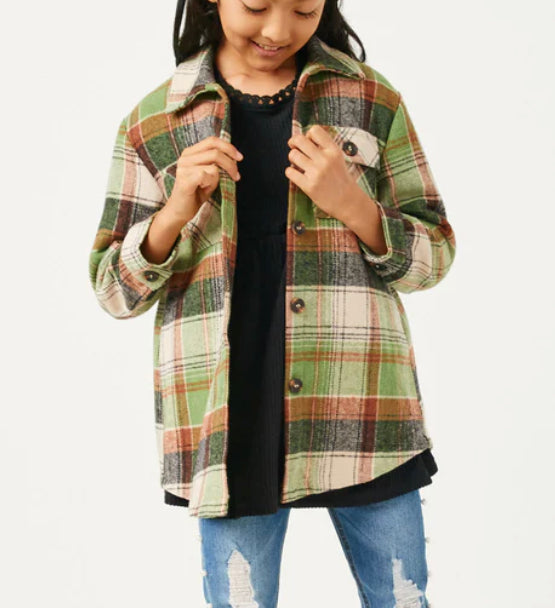 Hayden Plaid Long Length Button Up GN4294 *