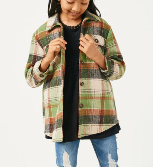 Hayden Plaid Long Length Button Up GN4294 *