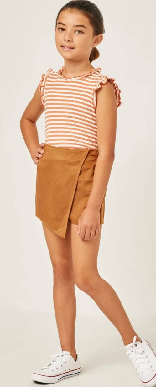 Hayden Camel Suede Skort 4212
