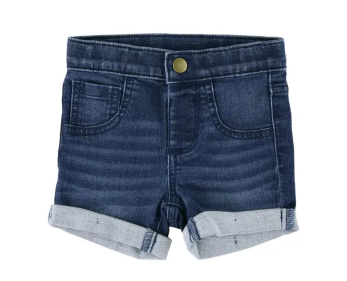 RuffleButts Spring Stretch Denim Shorts