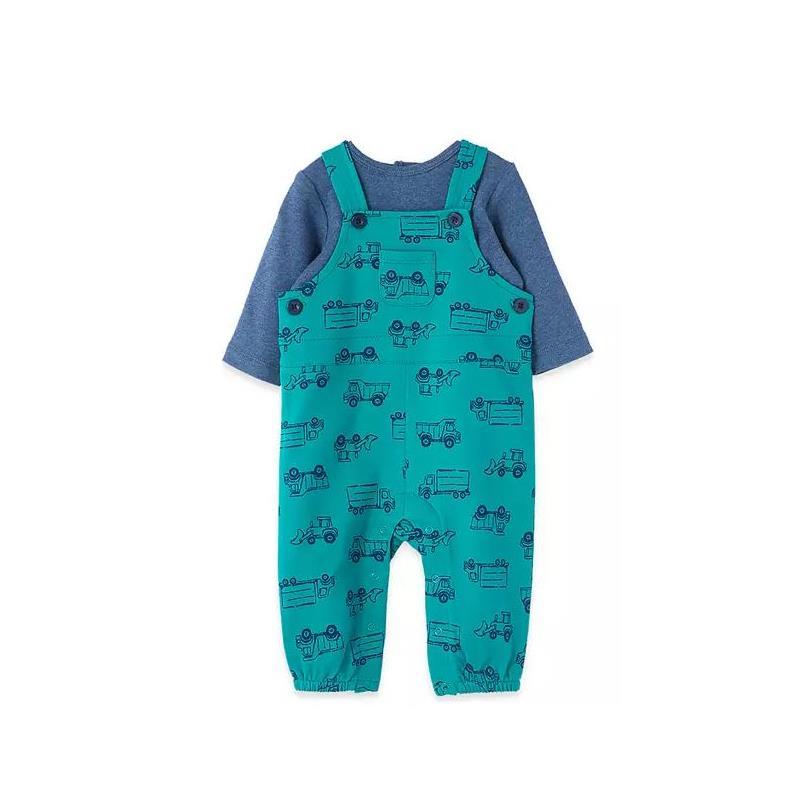 Little Me Teal Trucks Overall Set
