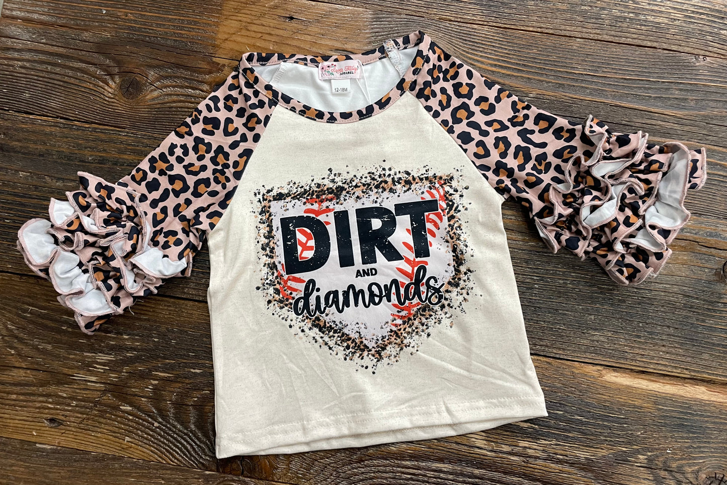 Leopard Dirt & Diamonds Ruffle Raglan