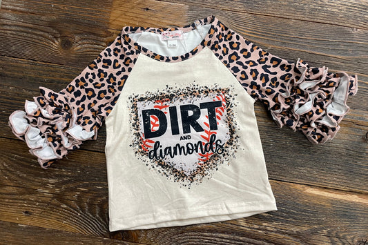 Leopard Dirt & Diamonds Ruffle Raglan