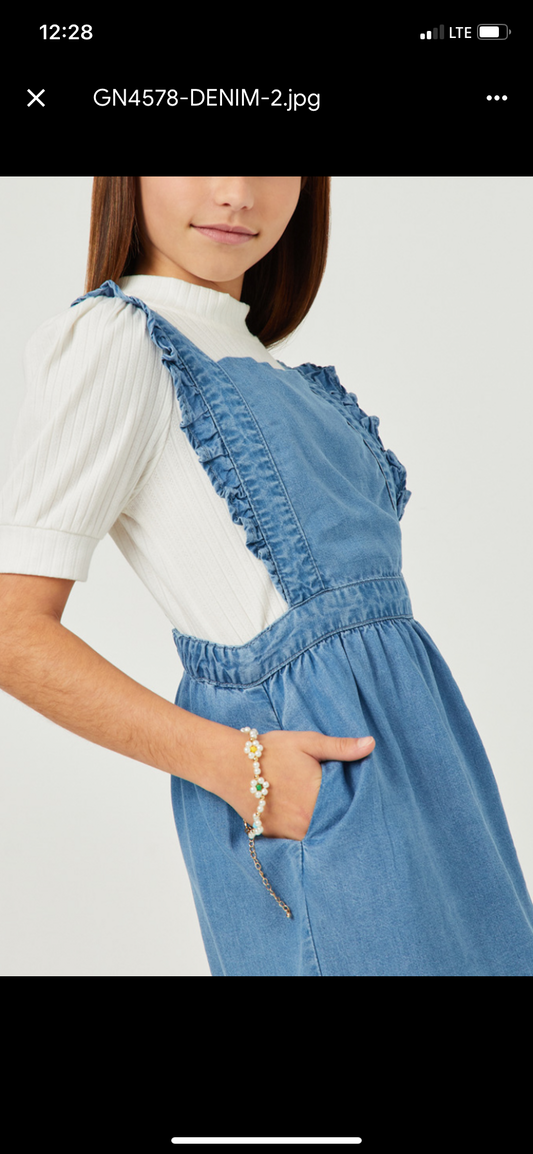 Hayden Ruffle Overall Dress GN4578