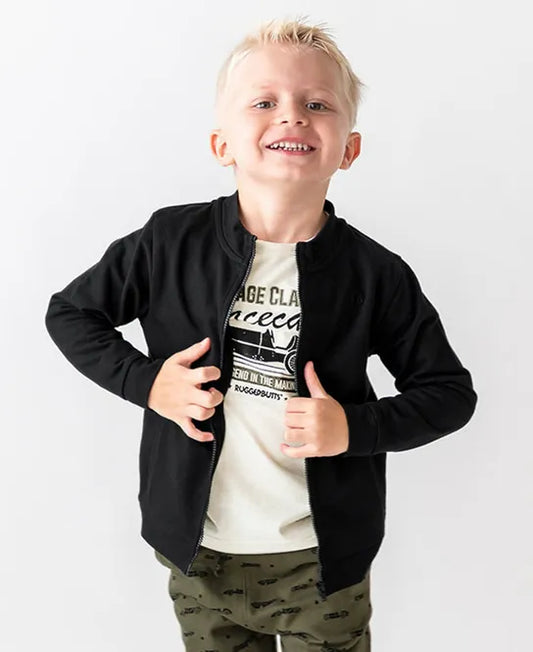 RuggedButts Black Full Zip French Terry Jacket