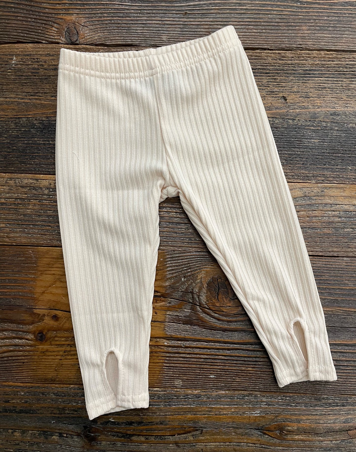 Cream Slit Leggings
