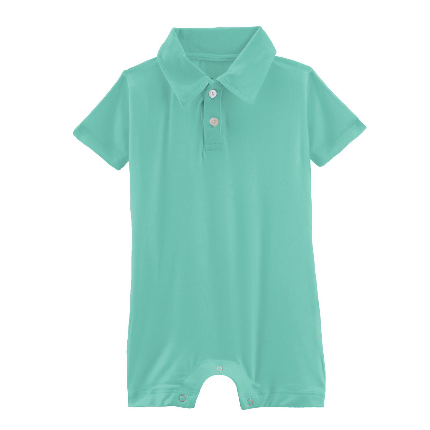 Kickee Pants Glass Short Sleeve Polo Romper