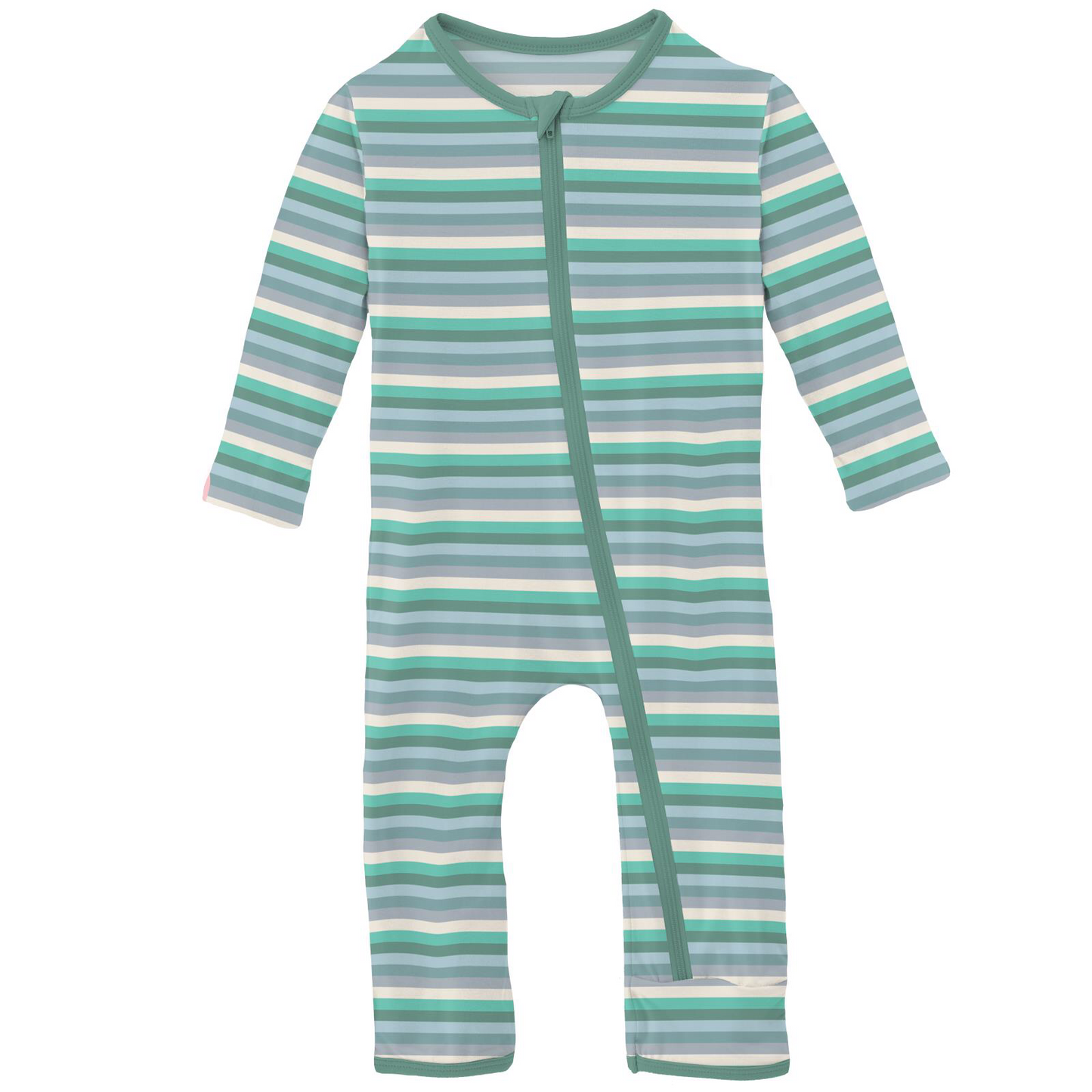 Kickee Pants April Showers Stripe Coverall with Zipper