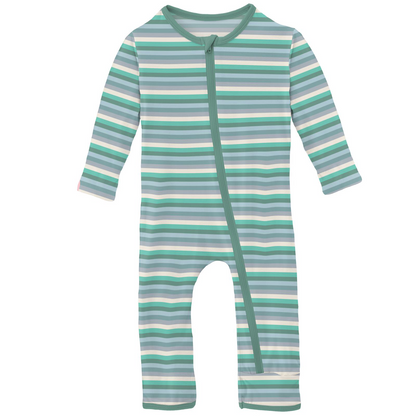 Kickee Pants April Showers Stripe Coverall with Zipper