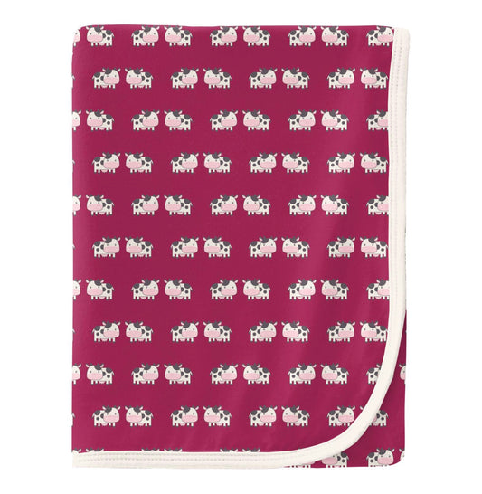 Kickee Pants Berry Cow Swaddling Blanket