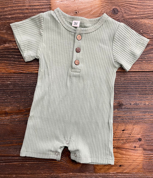 Sage Ribbed Romper