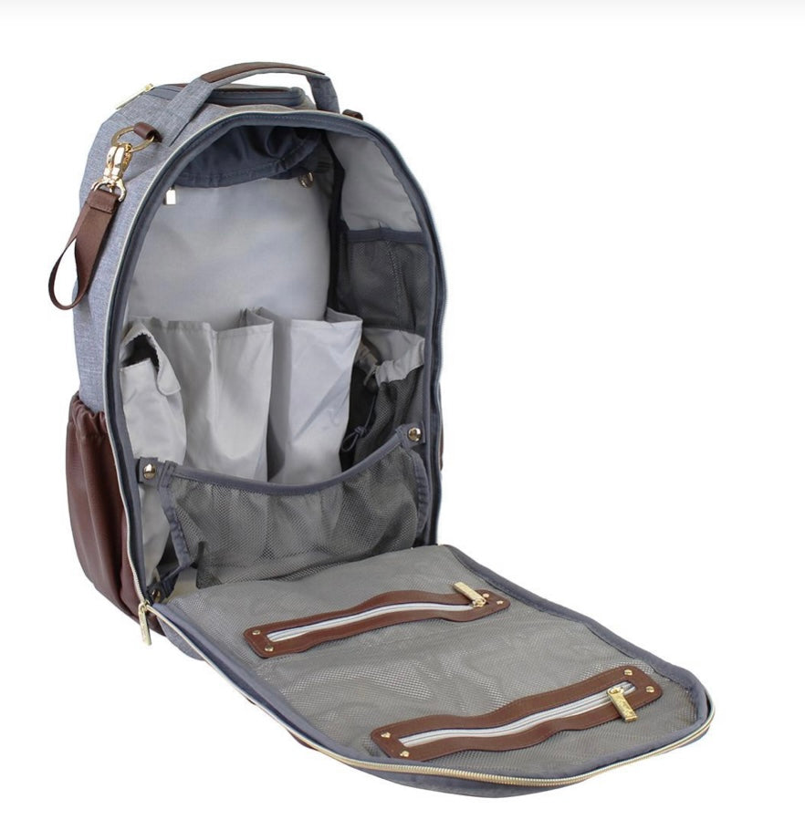 Itzy Ritzy Handsome Heather Gray Boss Backpack Diaper Bag