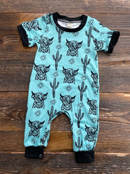 Turquoise Highland Cow/Cactus Jumper
