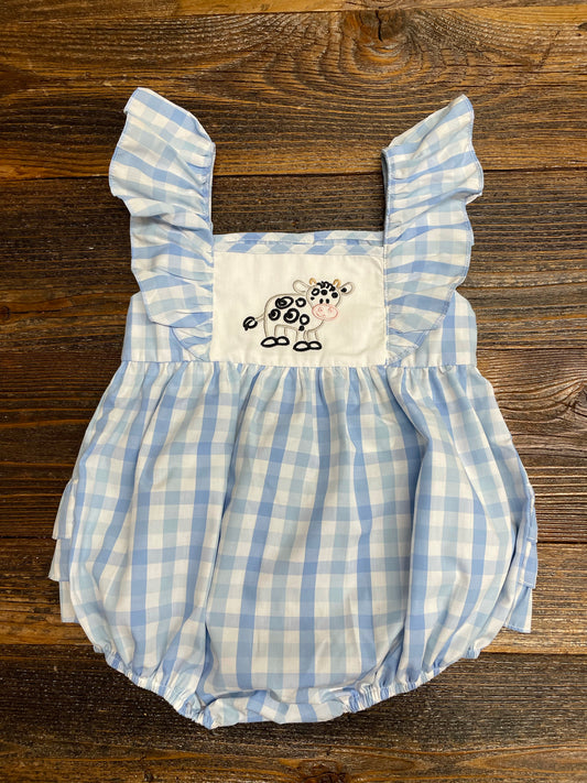 Three Sisters Stitched Cow Ruffle Bubble
