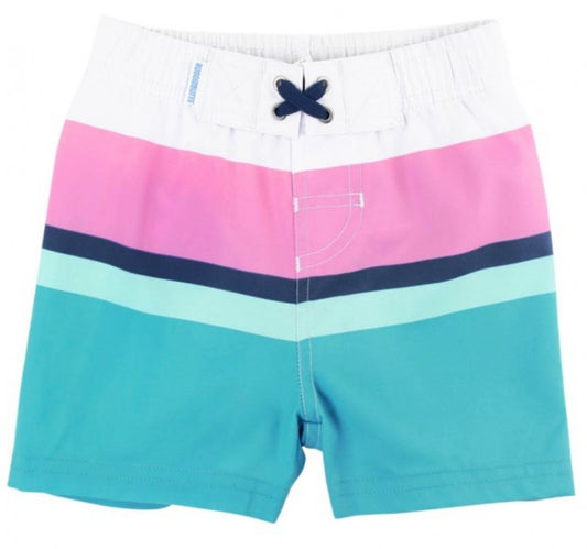 RuggedButts Aqua Color Block Swim Trunks *