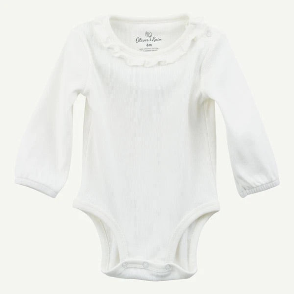 Oliver & Rain Ivory Ruffle Bodysuit