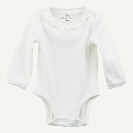 Oliver & Rain Ivory Ruffle Bodysuit