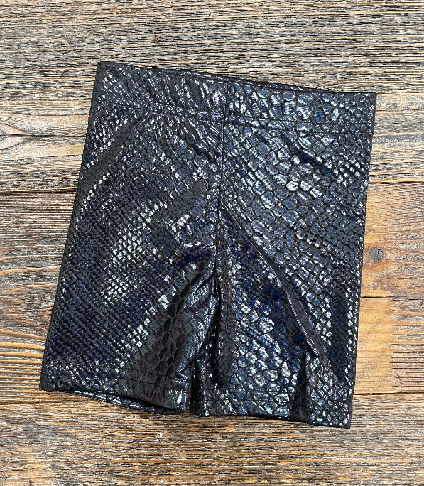 Pleather Snake Biker Shorts