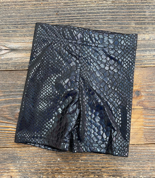 Pleather Snake Biker Shorts