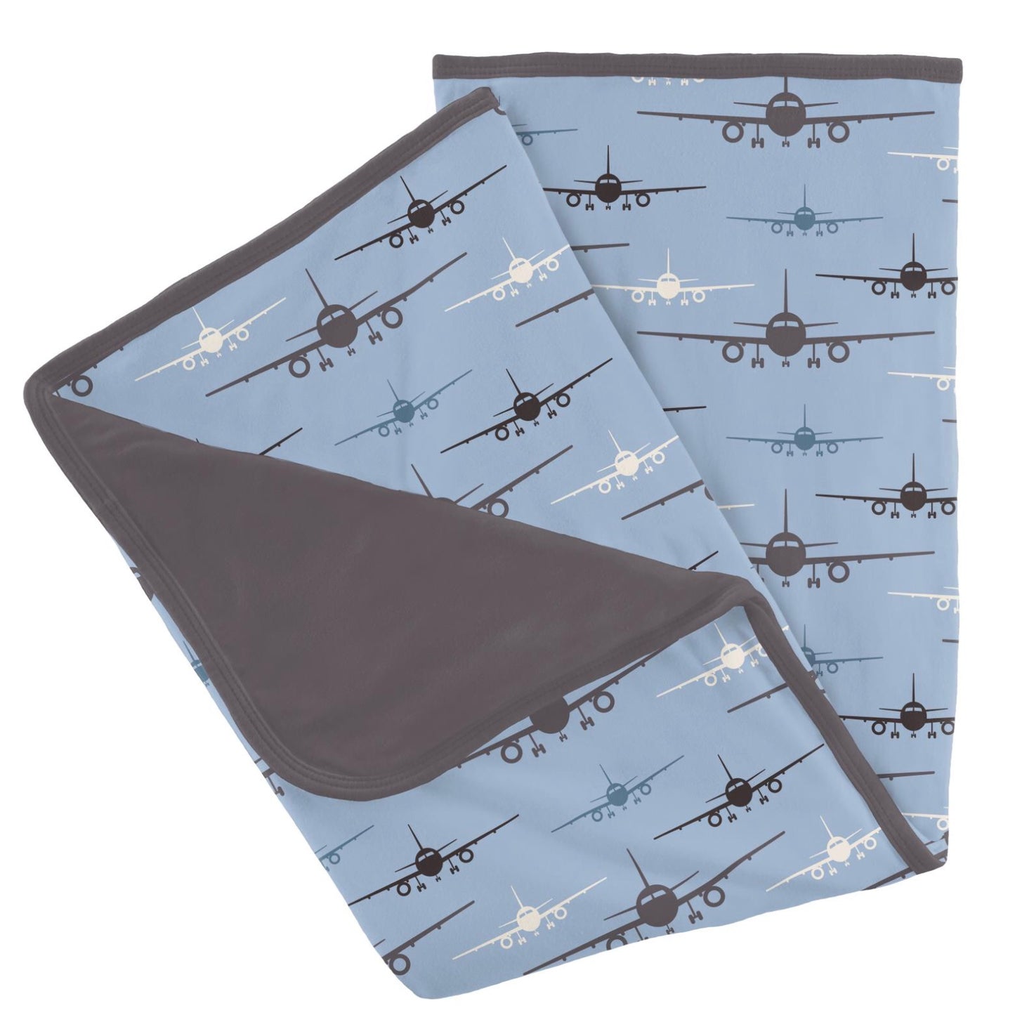 Kickee Pants Pond Airplanes Print Stroller Blanket