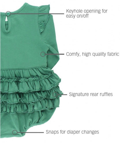 RuffleButts Spruce Flutter Bubble Romper