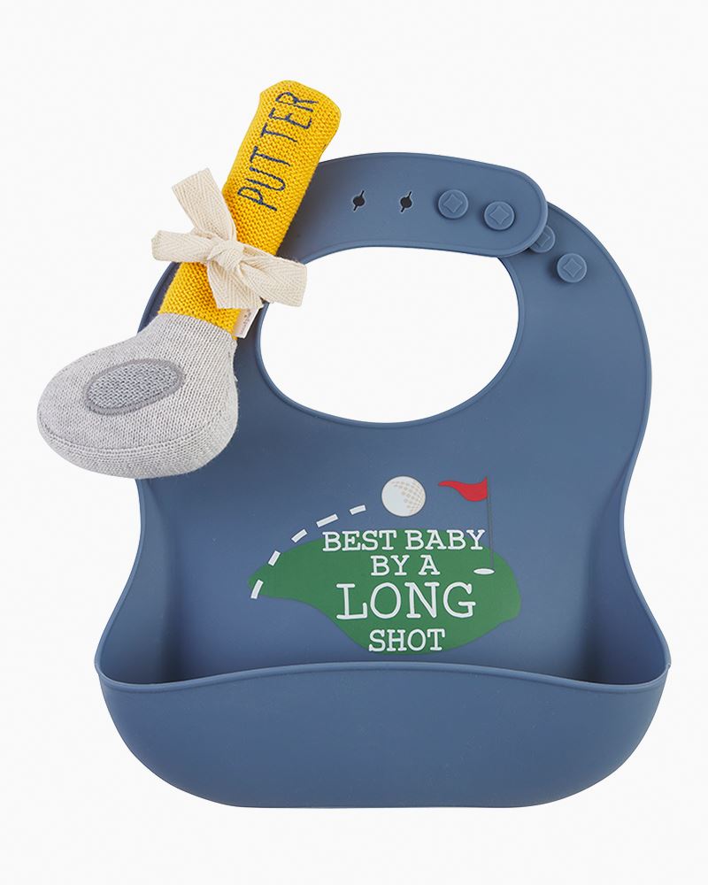 Mudpie Silicone Bib W/Rattle