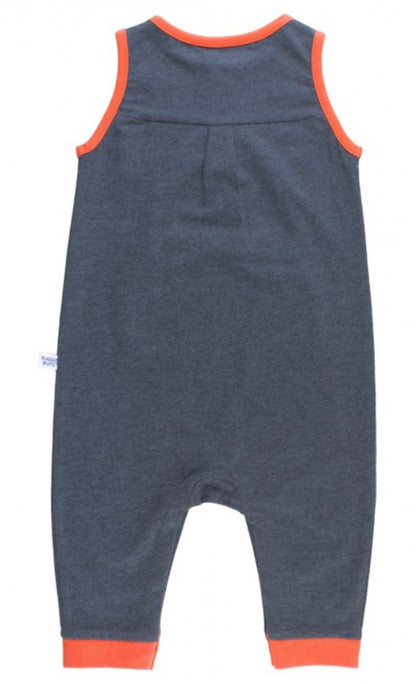 RuggedButts Heather Navy Pocket Romper