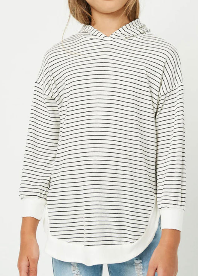 Hayden Ribbed Striped Hoodie 1220