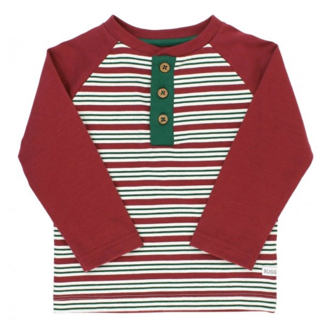 RuggedButts Peppermint Stripe Raglan Henley