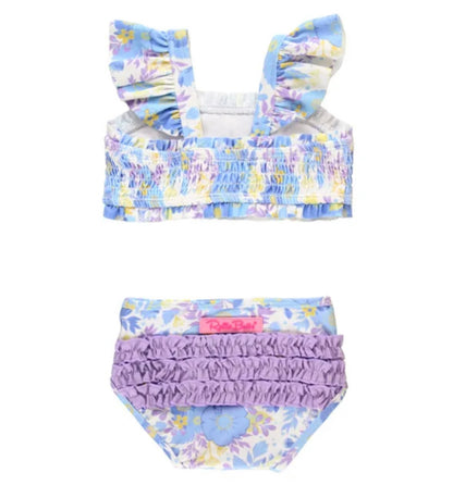 RuffleButts Pristine Blooms Smocked Bikini