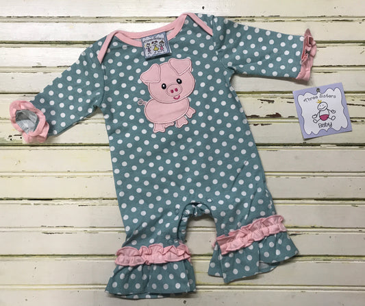 Three Sisters Pig Applique Romper