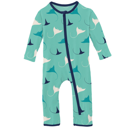 Kickee Pants Glass Manta Ray Coverall with Zipper