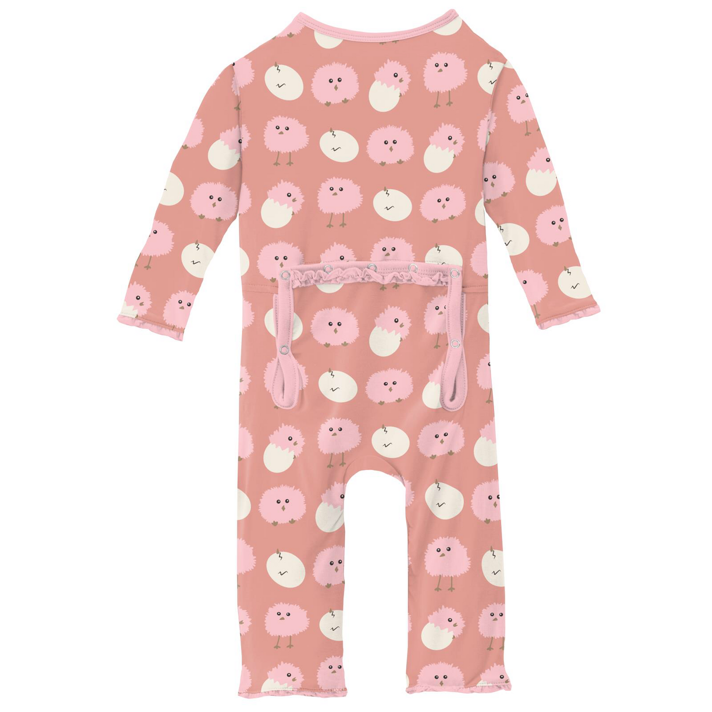 Kickee Pants Blush Peep Peeps Muffin Ruffle Coverall with Zipper