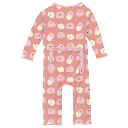 Kickee Pants Blush Peep Peeps Muffin Ruffle Coverall with Zipper