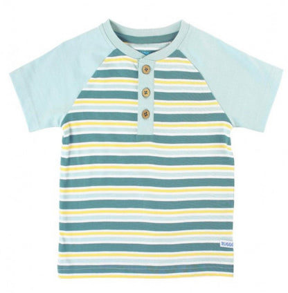 RuggedButts Blue & Mango Stripe Henley Tee
