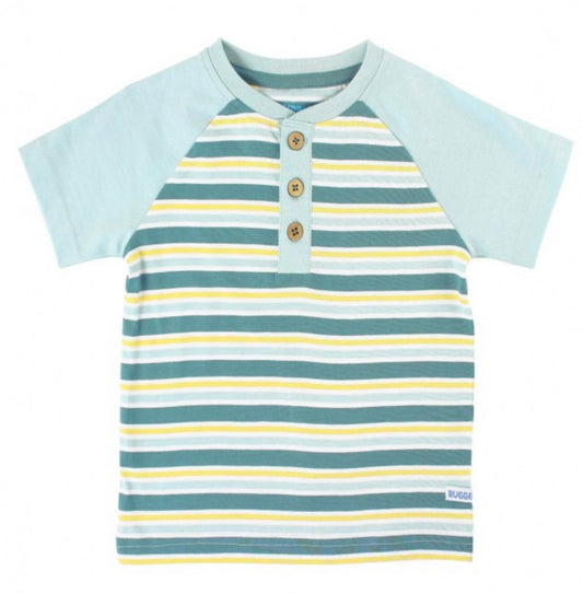 RuggedButts Blue & Mango Stripe Henley Tee