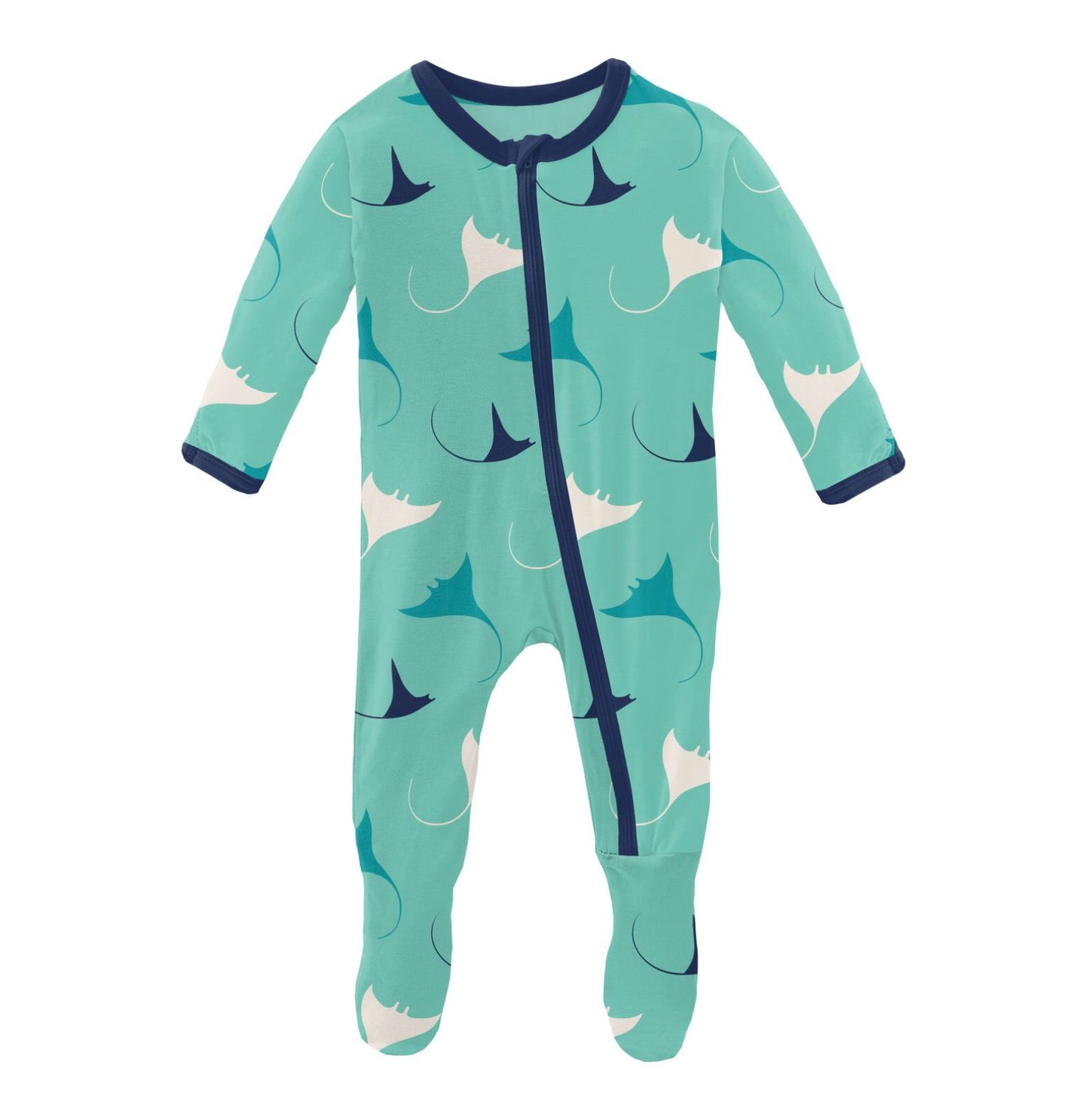 Kickee Pants Glass Manta Ray Footie with Zipper