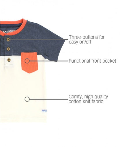 RuggedButts Navy Color Block Henley