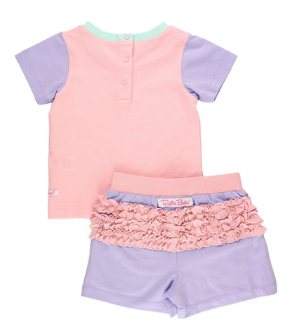 RuffleButts Pink Short Sleeve Ruffled Play Set