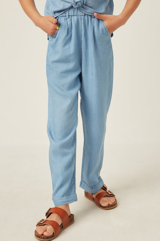 Hayden Light Denim Wide Leg Pant GK1011 *