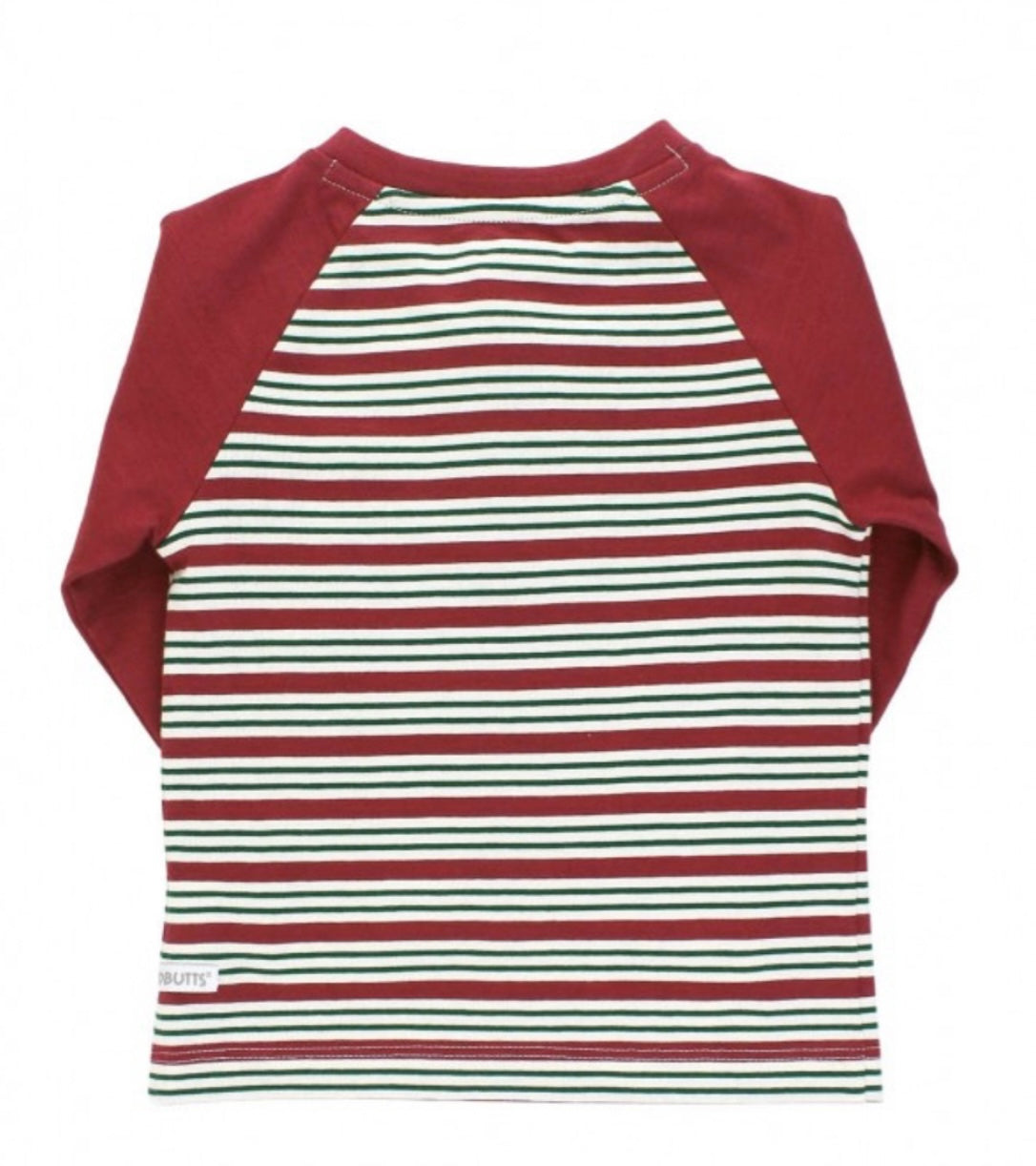 RuggedButts Peppermint Stripe Raglan Henley