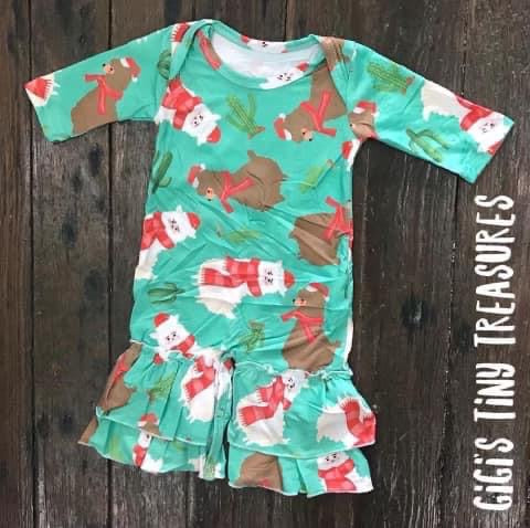 Llama Christmas romper