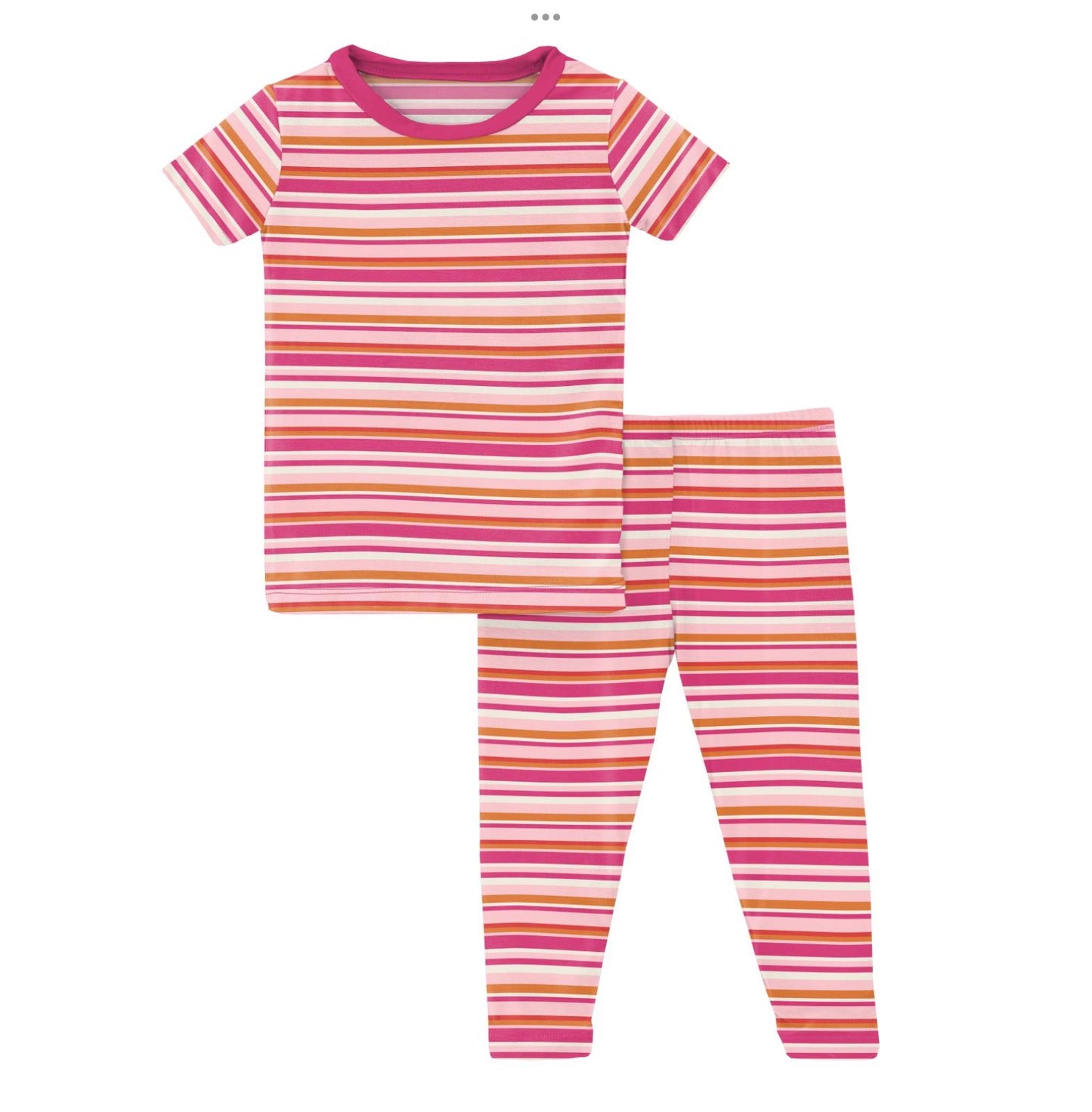 Kickee Pants Anniversary Sunset Stripe Short Sleeve PJ Set