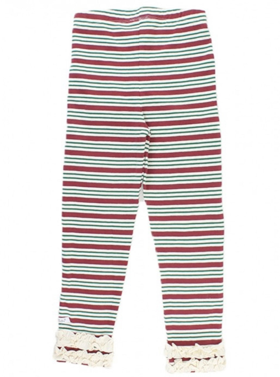RuffleButts Peppermint Stripe Ruffle Leggings