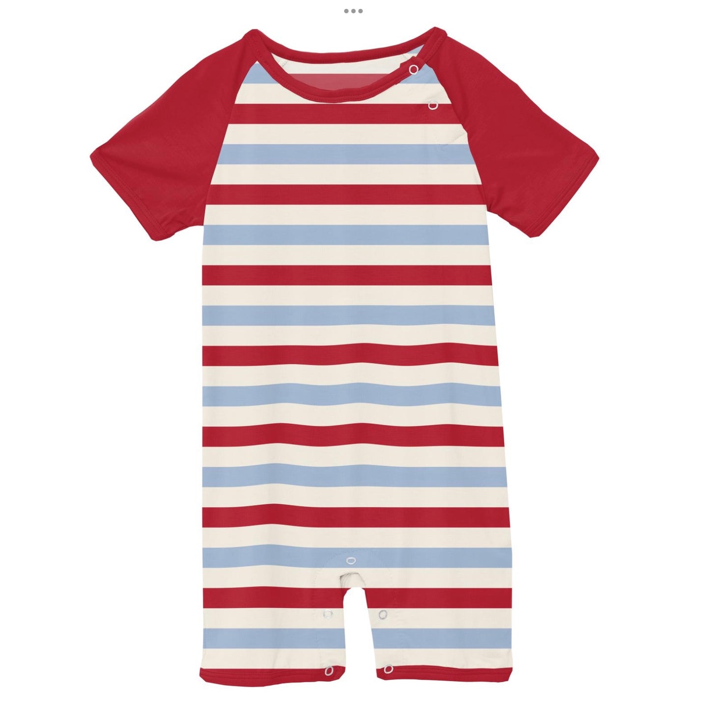 Kickee Pants Anniversary Balloon Stripe Raglan Romper