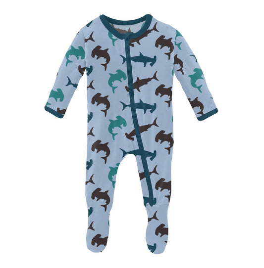 Kickee Pants Pond Hammerhead Footie with Zipper